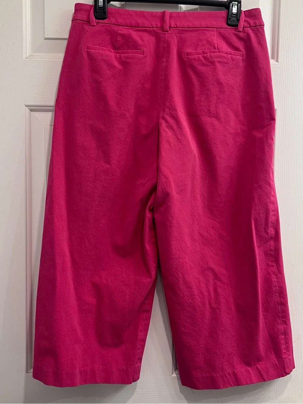 J. Crew Bright Pink Stretch Woven Cropped Pants Petite 10P Tailored Fit Nautical